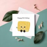 Custard Cream Biscuit Happy Birthday Card – Character Design