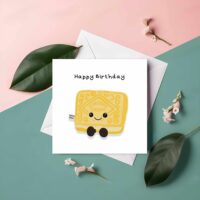 Custard Cream Biscuit Happy Birthday Card – Character Design