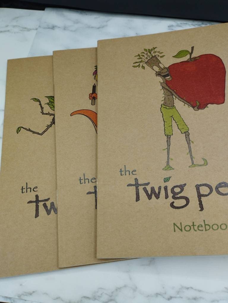 Stick Twig Character A5 Notebooks, Rustic Lined Journals, Eco-Friendly Writing, Nature Lovers Gift, Earth-Friendly - Image 3