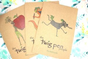 Stick Twig Character A5 Notebooks, Rustic Lined Journals, Eco-Friendly Writing, Nature Lovers Gift, Earth-Friendly