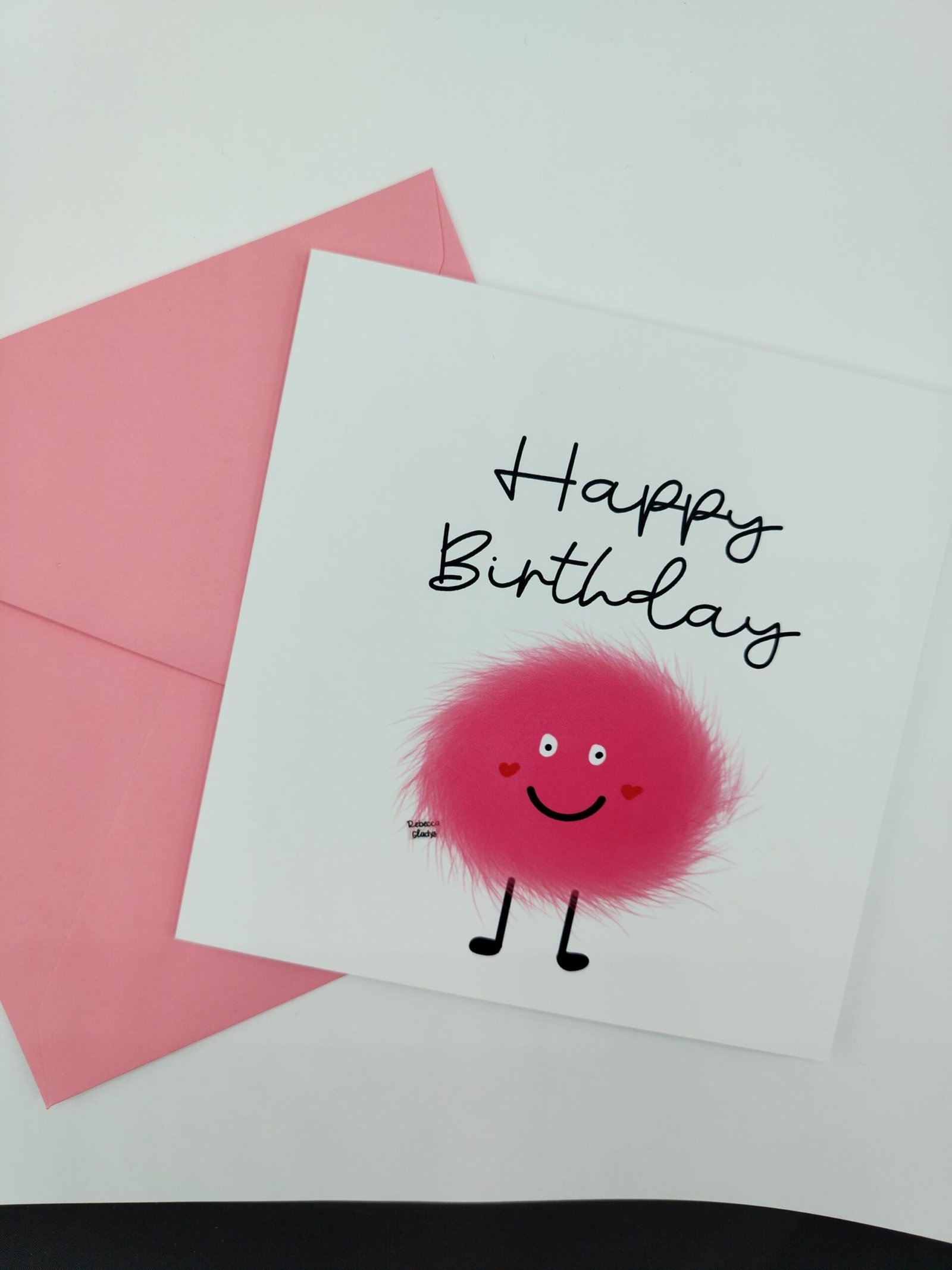 Pink Fluffy Monster Birthday Card - Greeting - Image 4