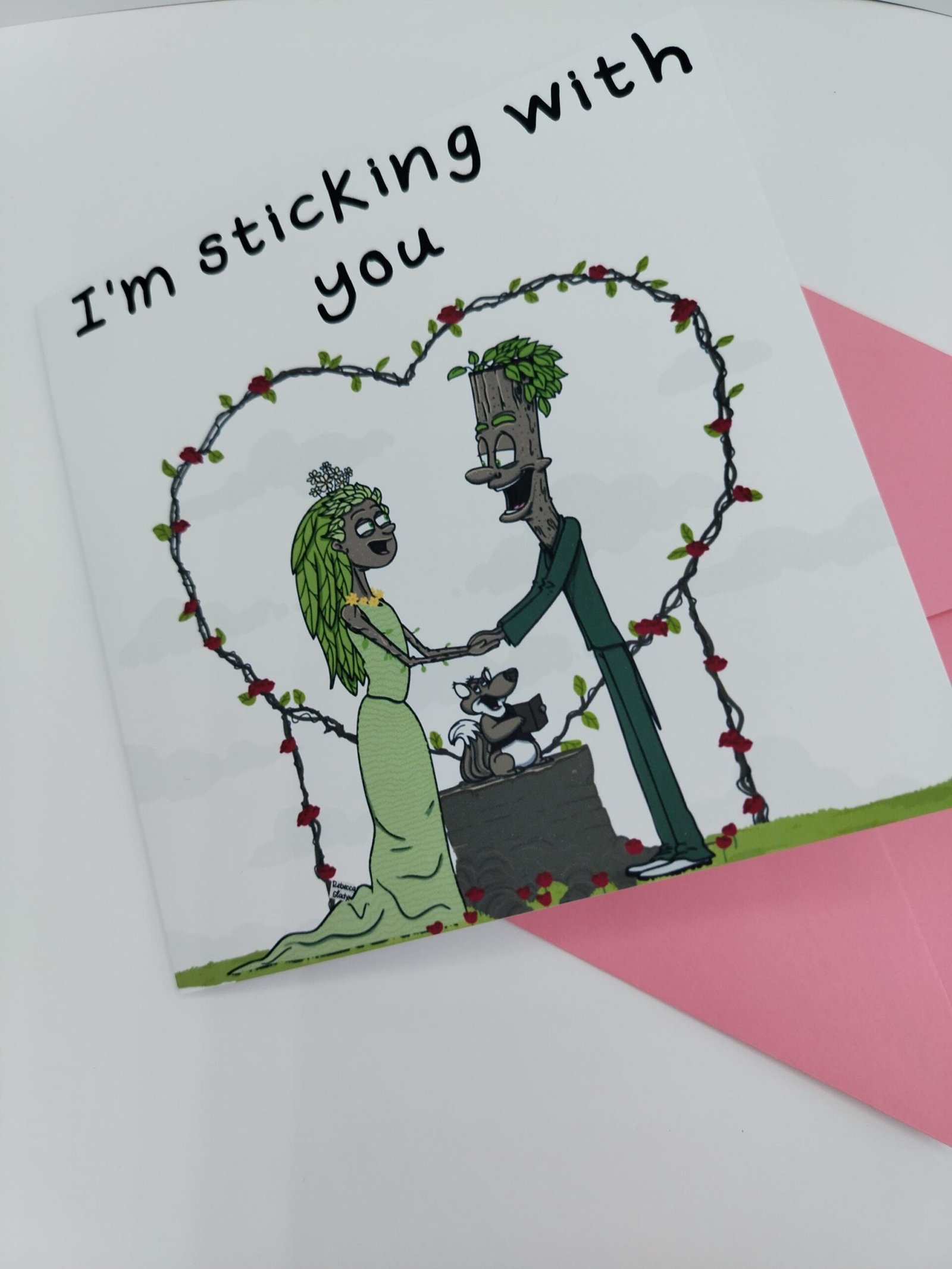 Twig Couple Wedding Card: Bride and Groom Celebration - Image 3