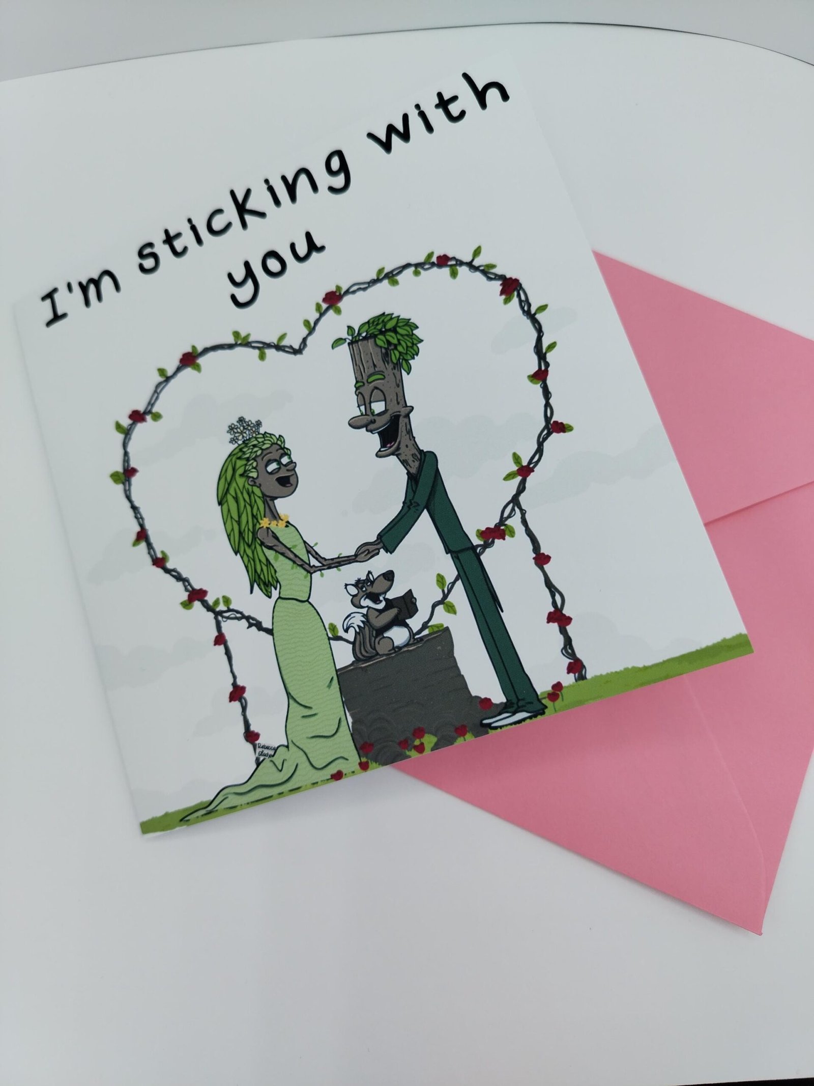 Twig Couple Wedding Card: Bride and Groom Celebration - Image 4