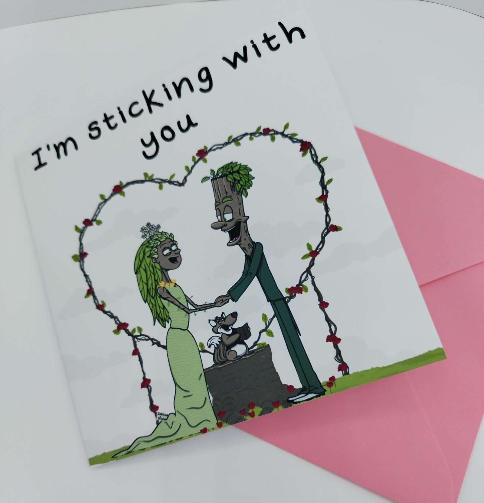 Twig Couple Wedding Card: Bride and Groom Celebration - Image 2
