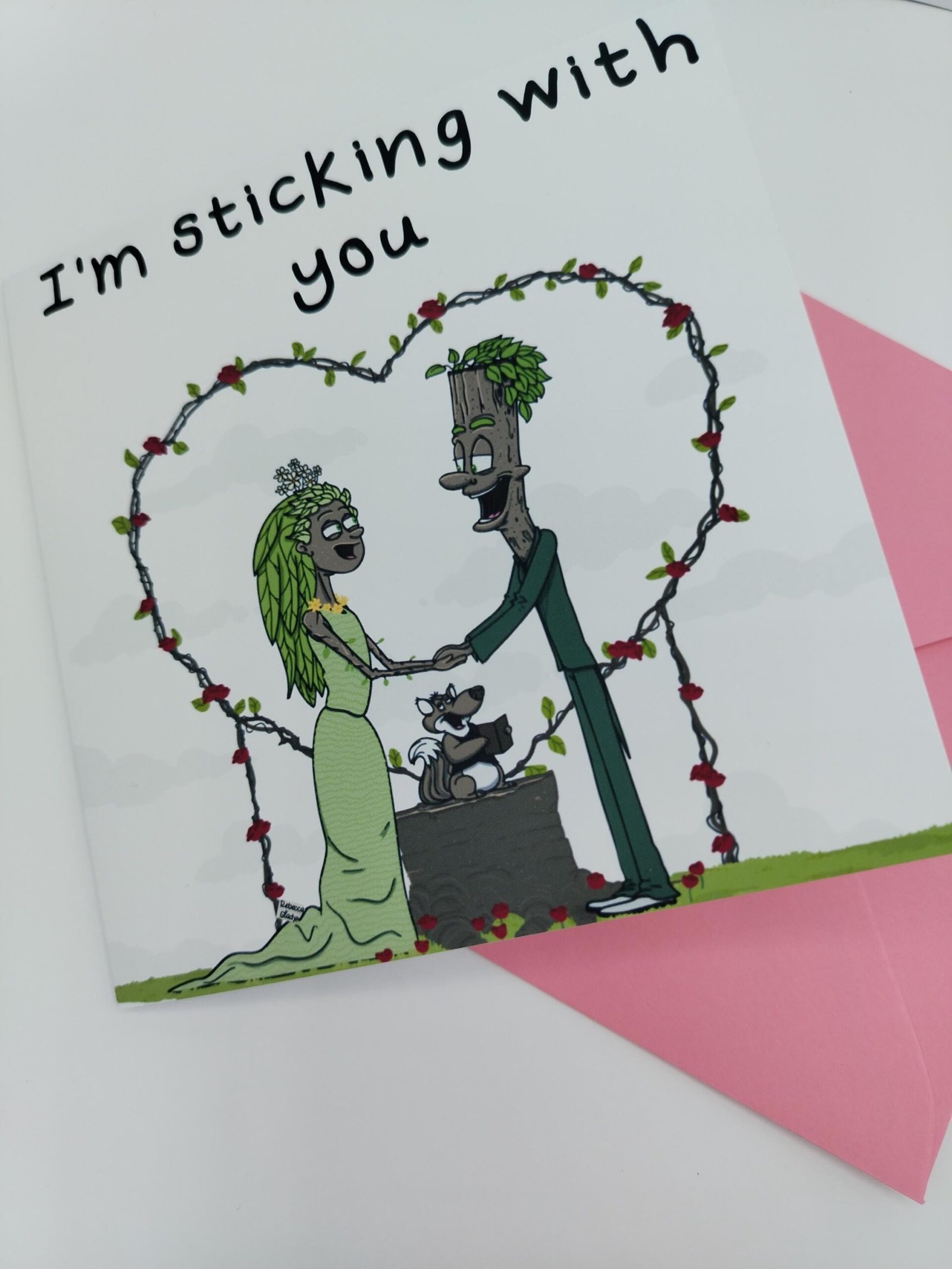 Twig Couple Wedding Card: Bride and Groom Celebration - Image 6