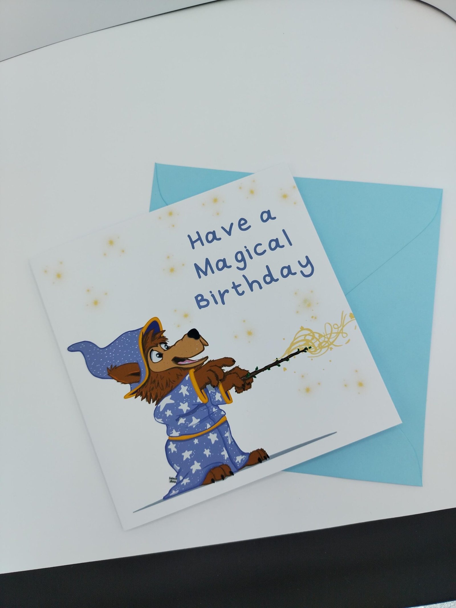 Magical Wizard Wolf Cub Birthday Card: Fantasy Greeting - Image 3