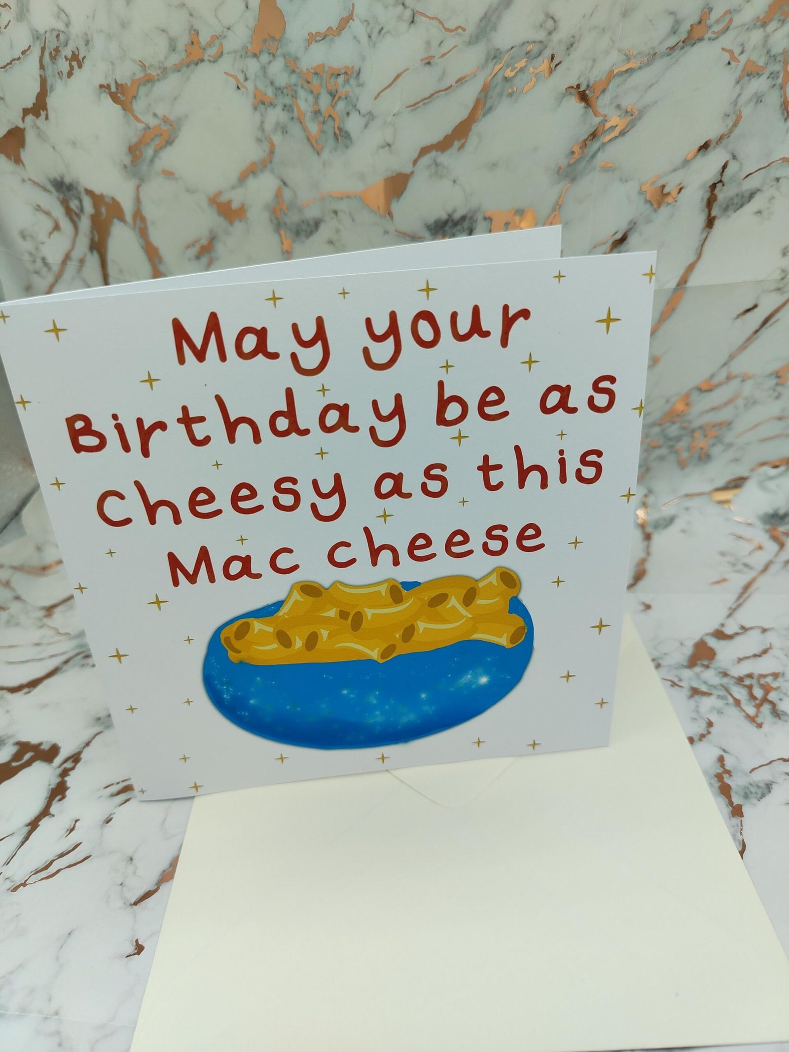 Mac and Cheese Birthday Card – cheesey Funny Food Pun Greeting –Square Card - Image 6