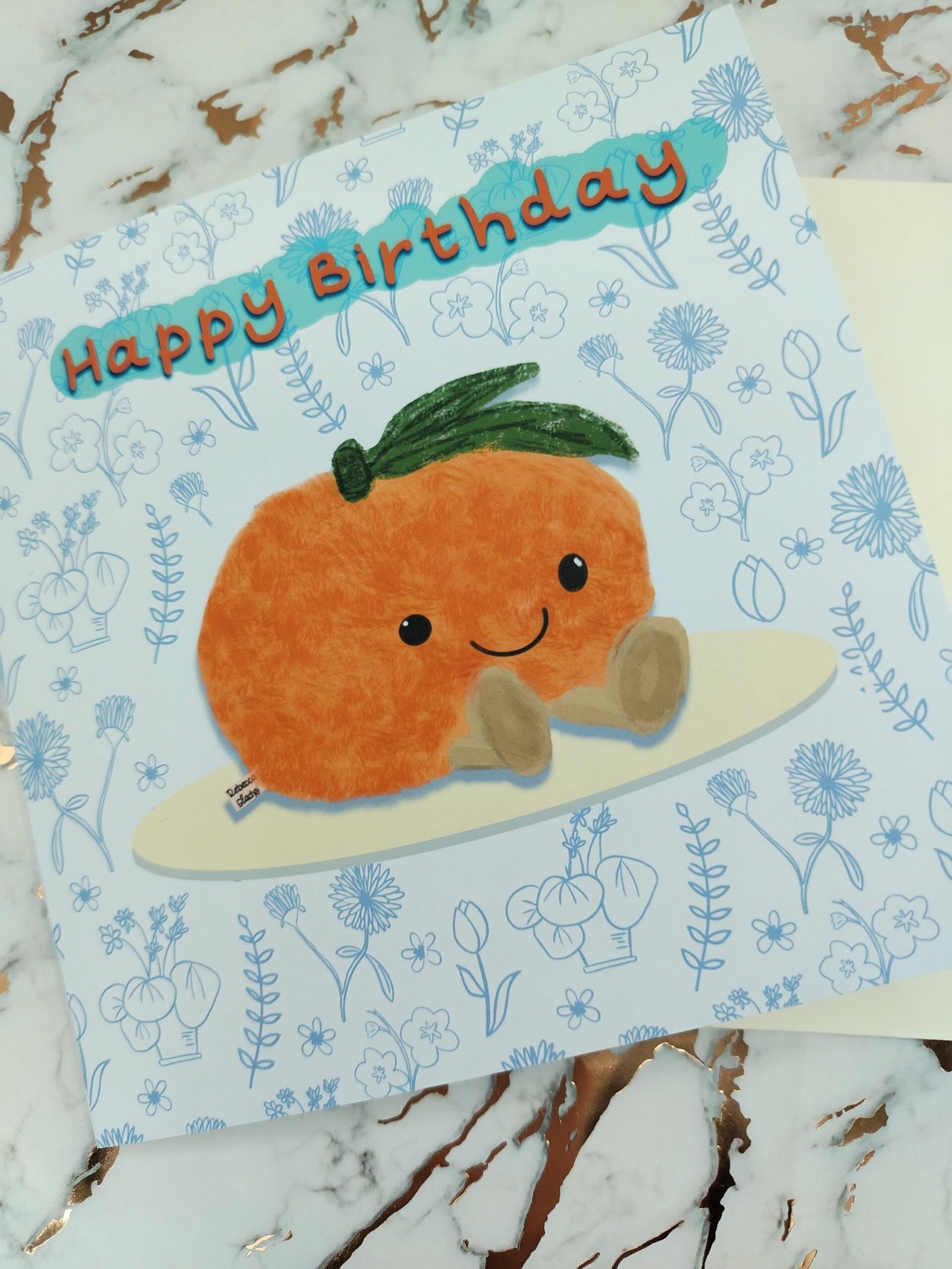 Clementine Birthday Card, Tangerine Greeting Card - Image 8