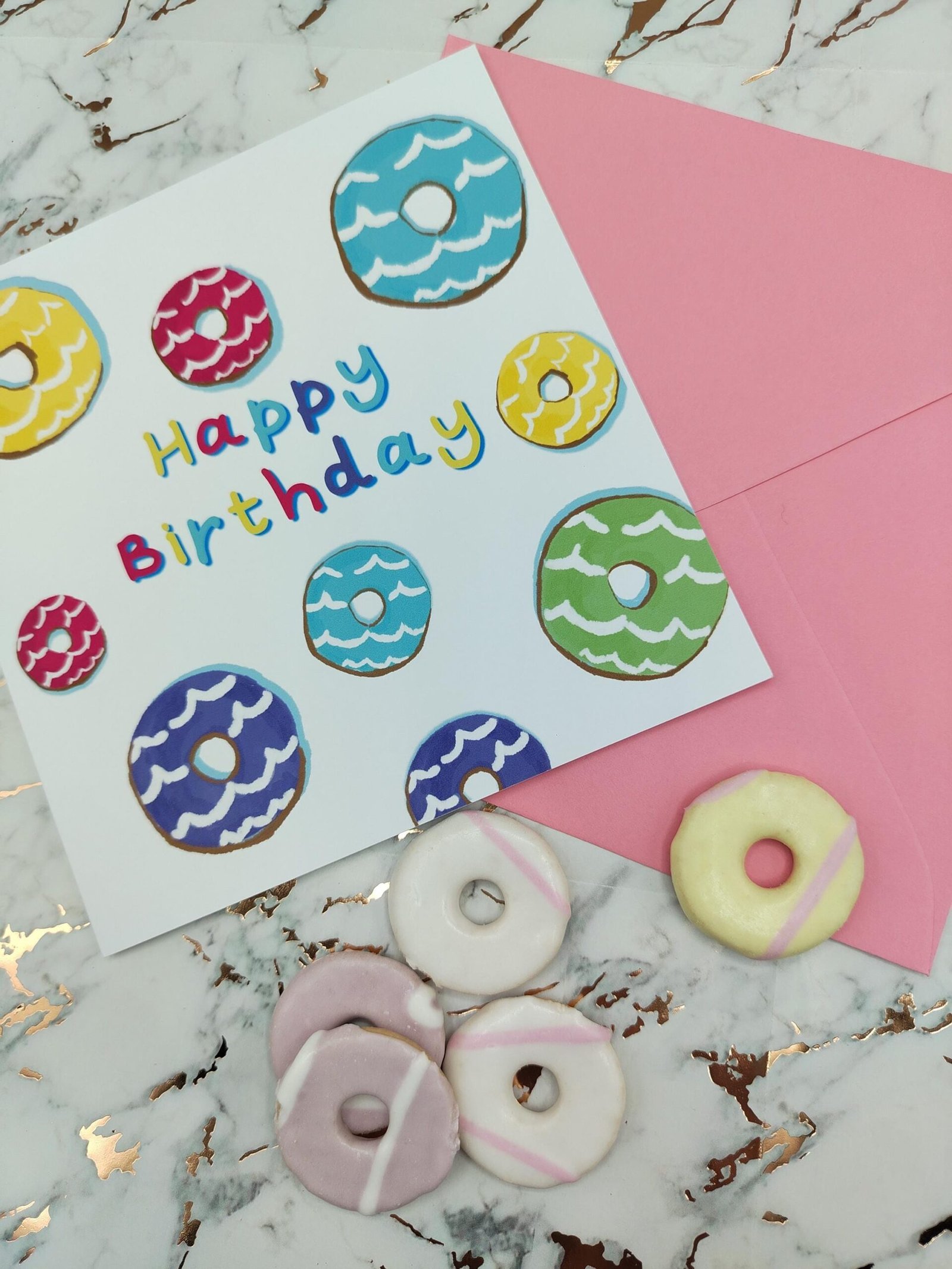 Party Ring Biscuit Birthday Card: Retro UK Snack, Colorful & Fun - Image 2
