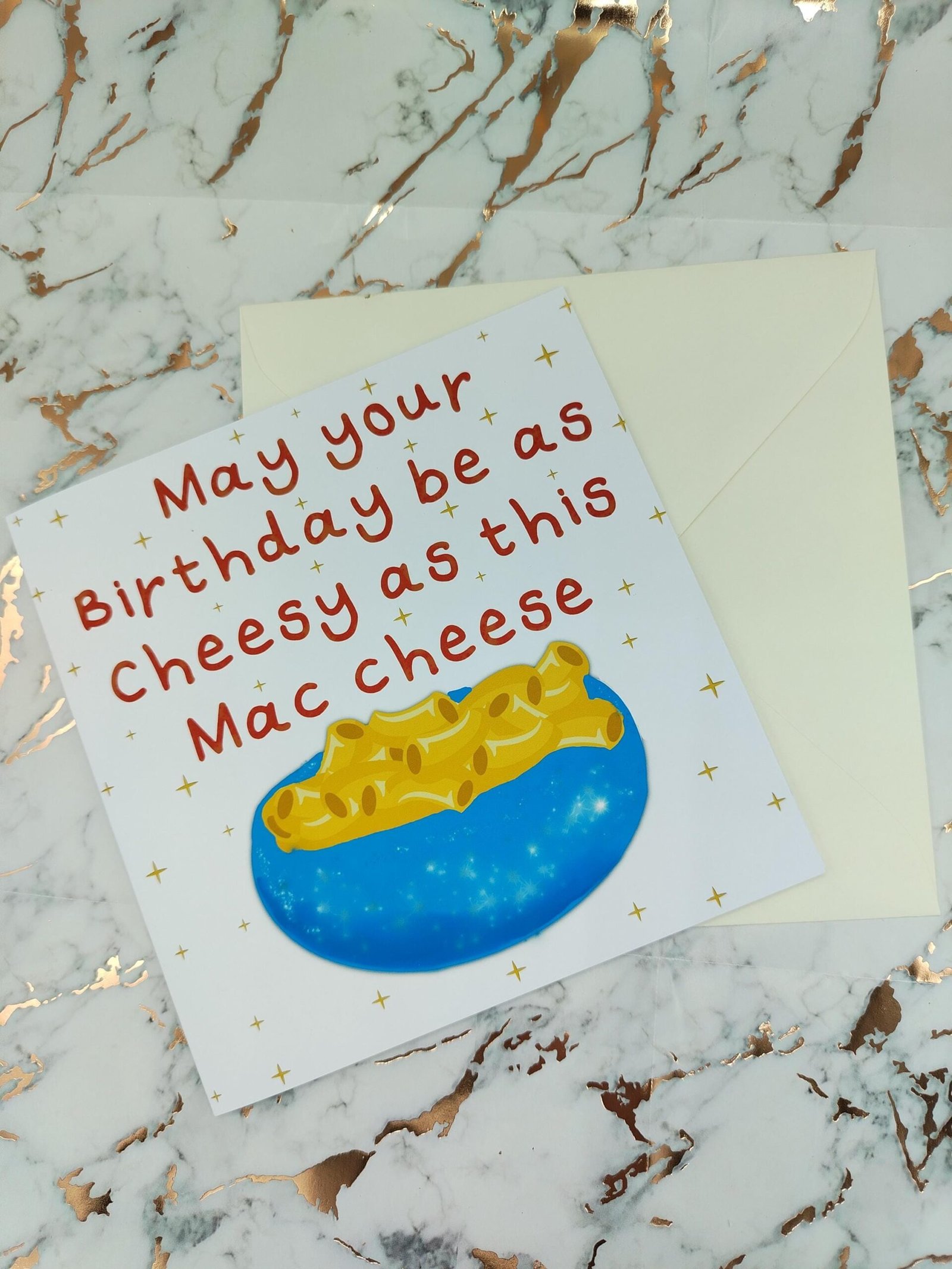 Mac and Cheese Birthday Card – cheesey Funny Food Pun Greeting –Square Card - Image 9