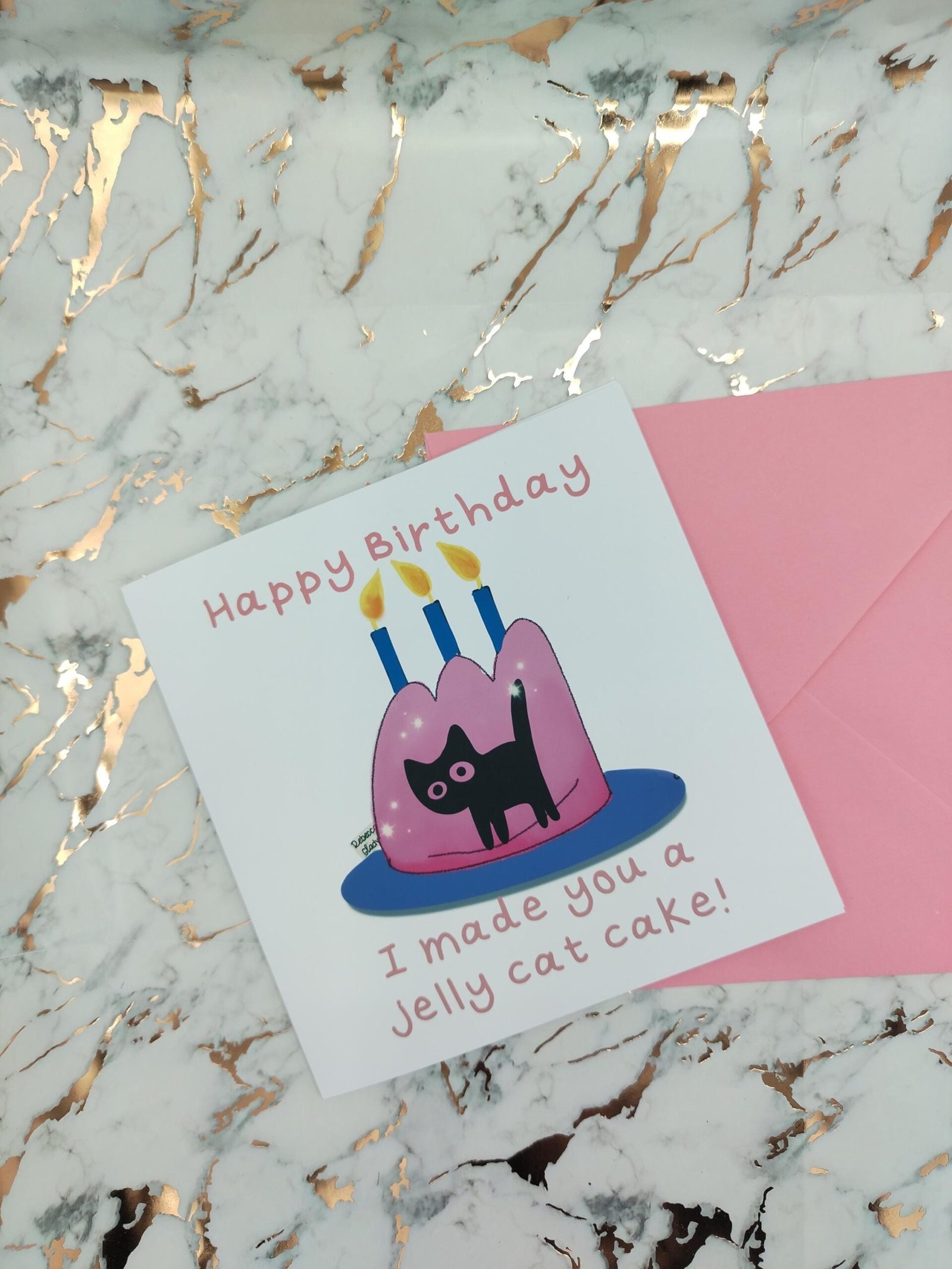 jelly Cat Birthday Card: Cat in Jelly, Quirky Pun Greeting- - Image 3