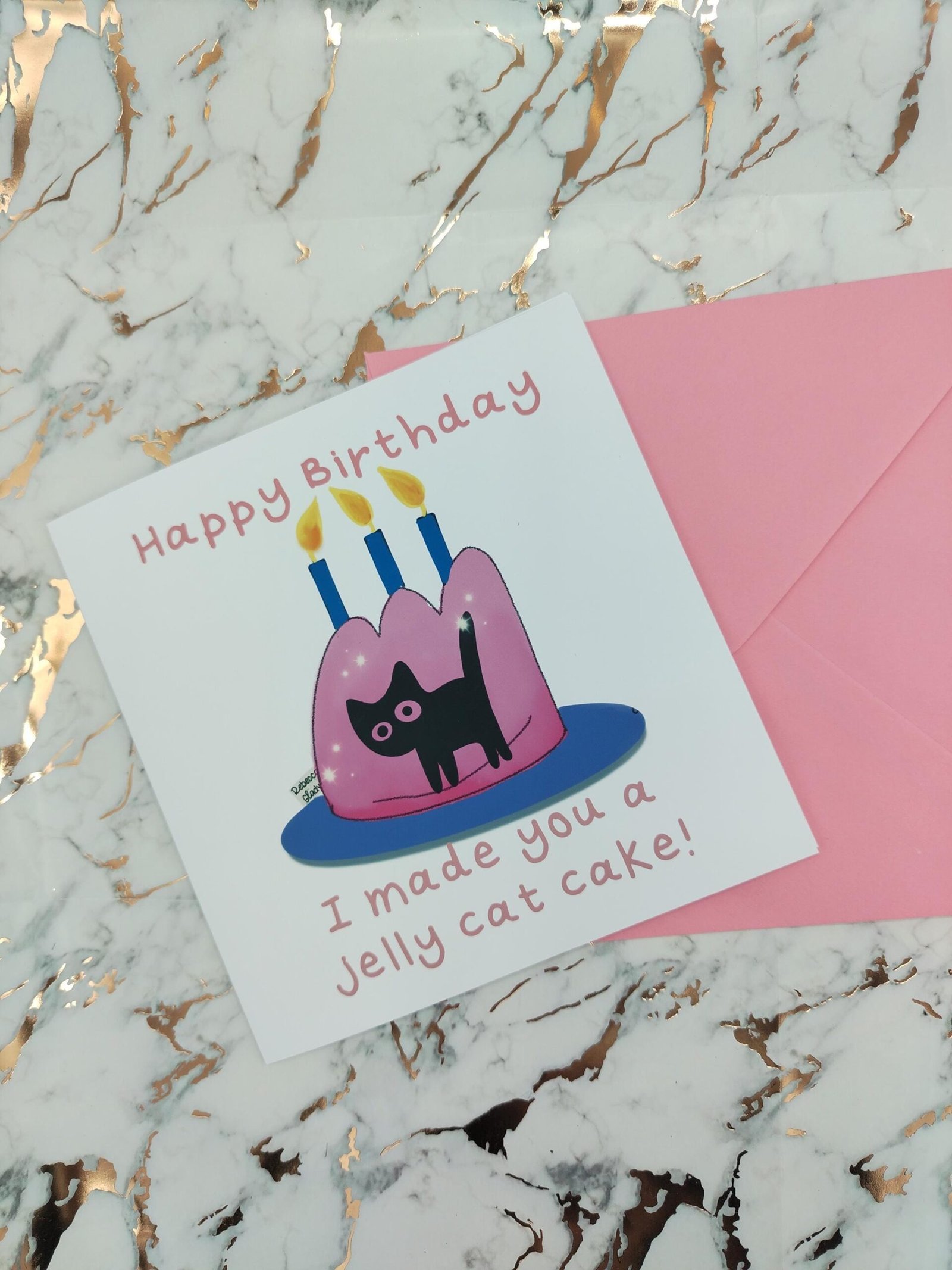 jelly Cat Birthday Card: Cat in Jelly, Quirky Pun Greeting- - Image 5