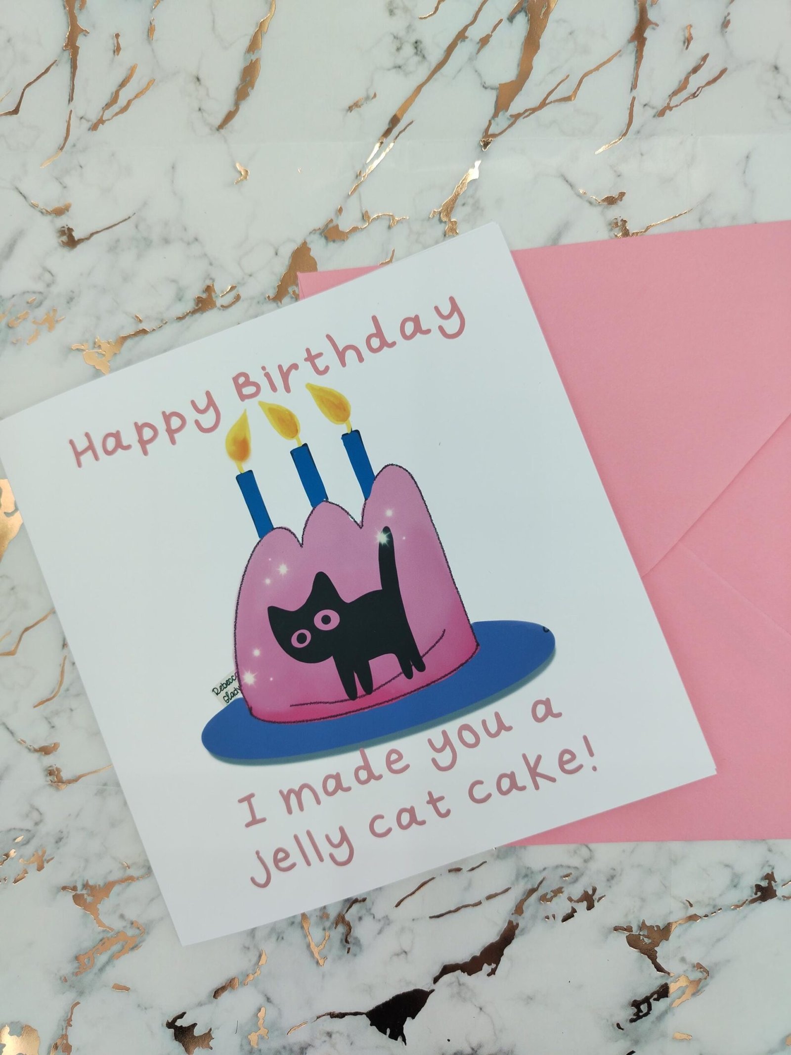 jelly Cat Birthday Card: Cat in Jelly, Quirky Pun Greeting- - Image 6