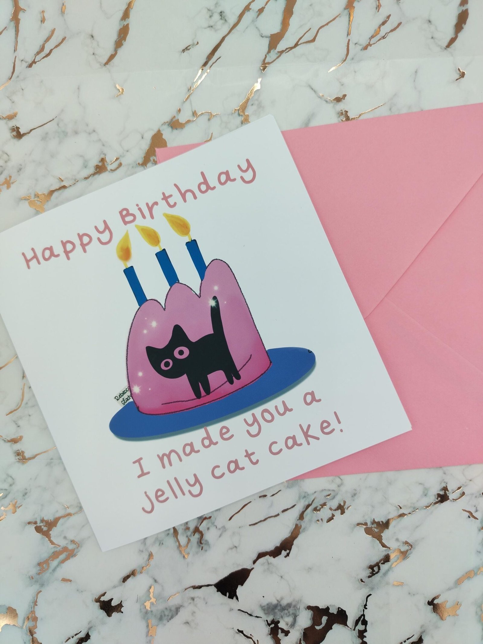 jelly Cat Birthday Card: Cat in Jelly, Quirky Pun Greeting- - Image 7