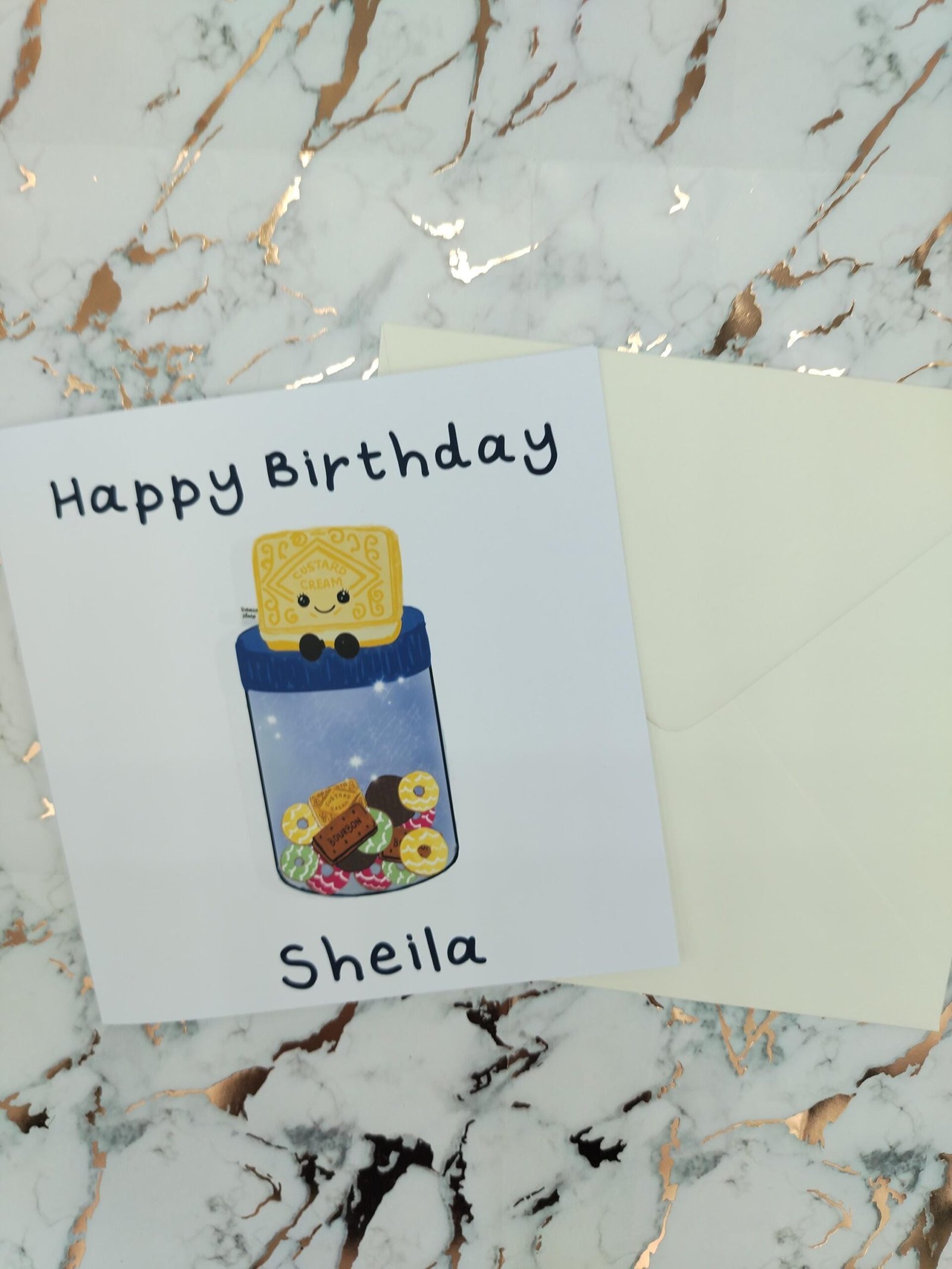 Personalized Custard Cream Biscuit Birthday Card – Funny Foodie Greeting - Image 3