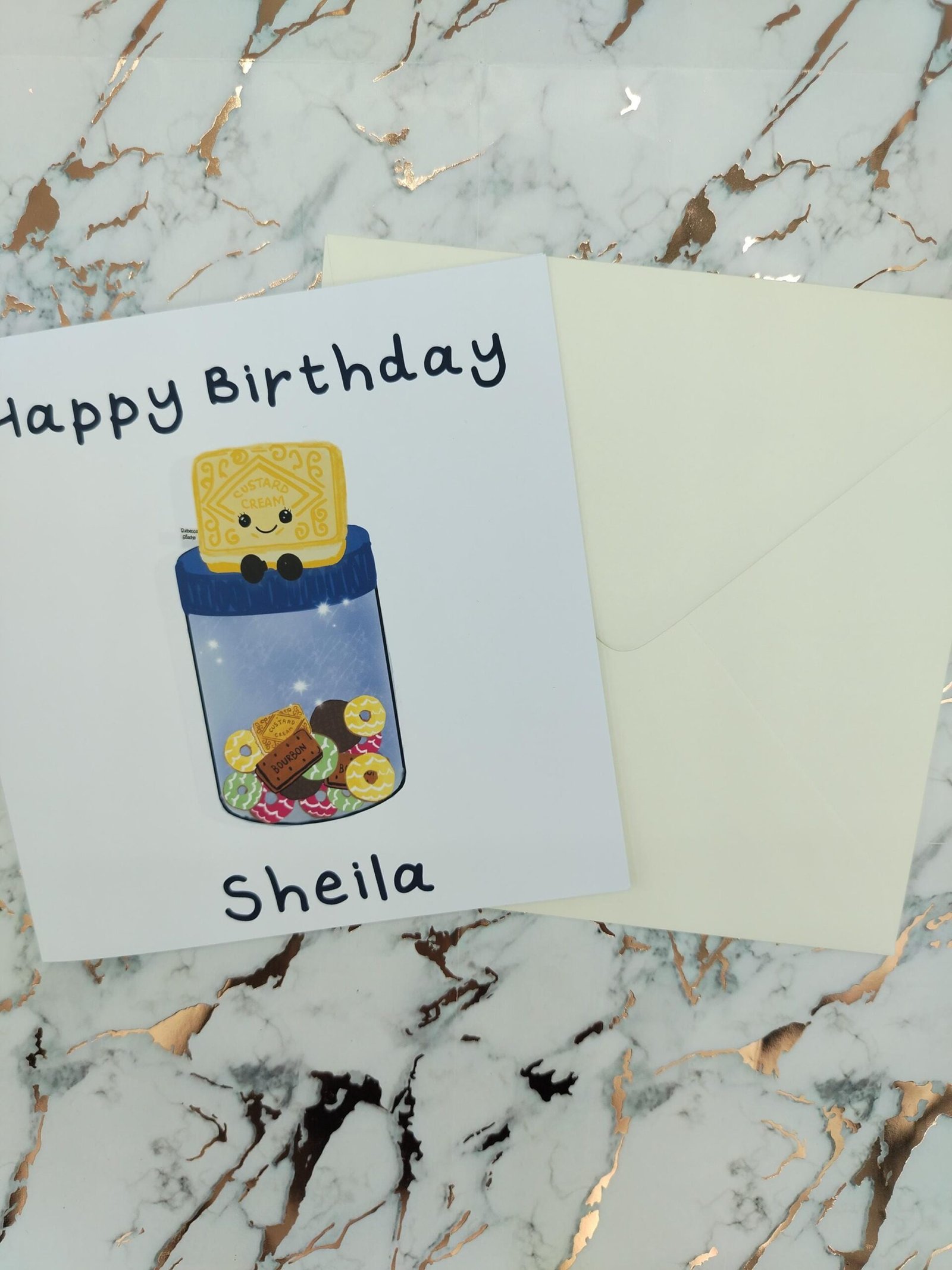 Personalized Custard Cream Biscuit Birthday Card – Funny Foodie Greeting - Image 5
