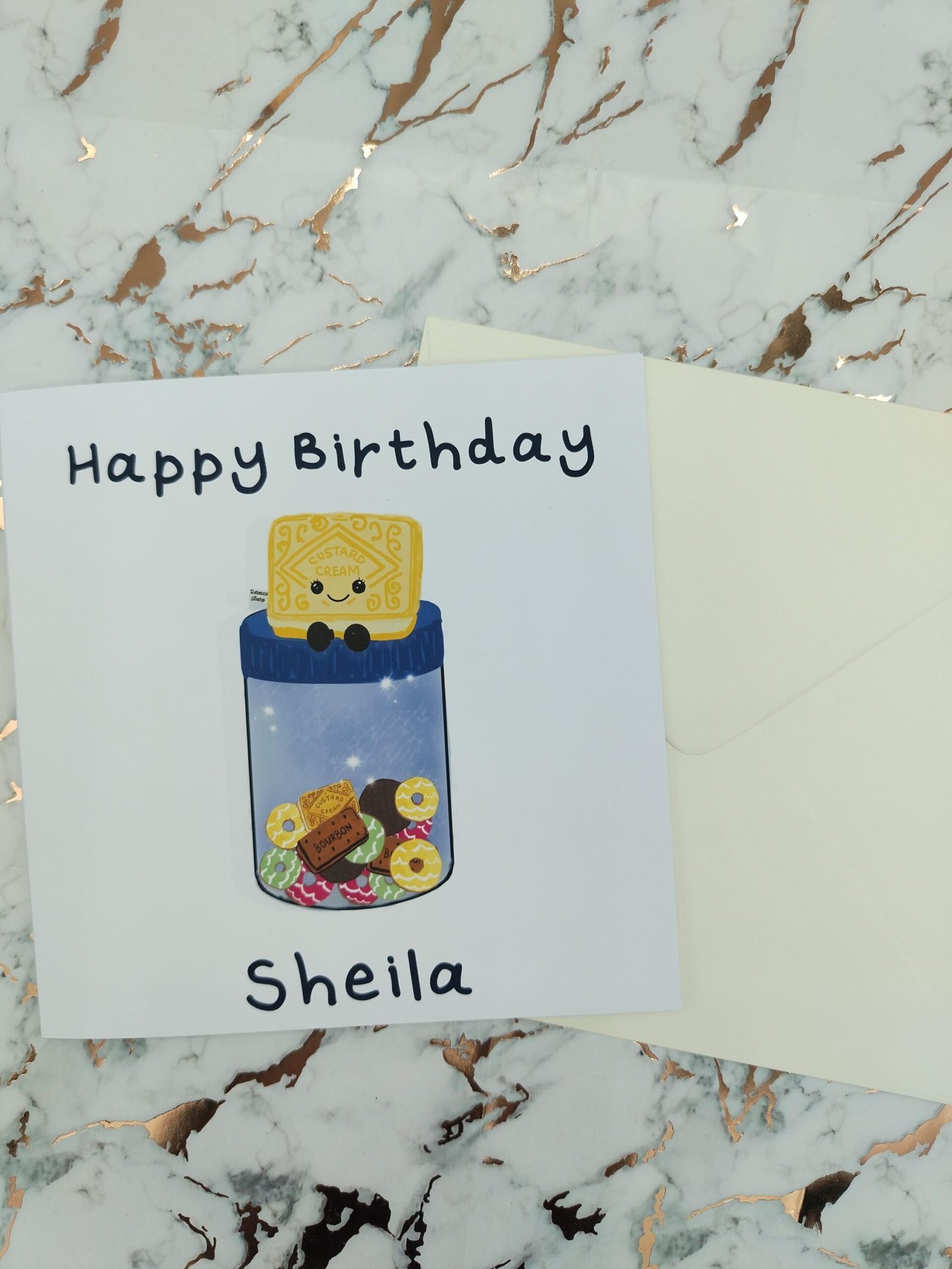 Personalized Custard Cream Biscuit Birthday Card – Funny Foodie Greeting - Image 6