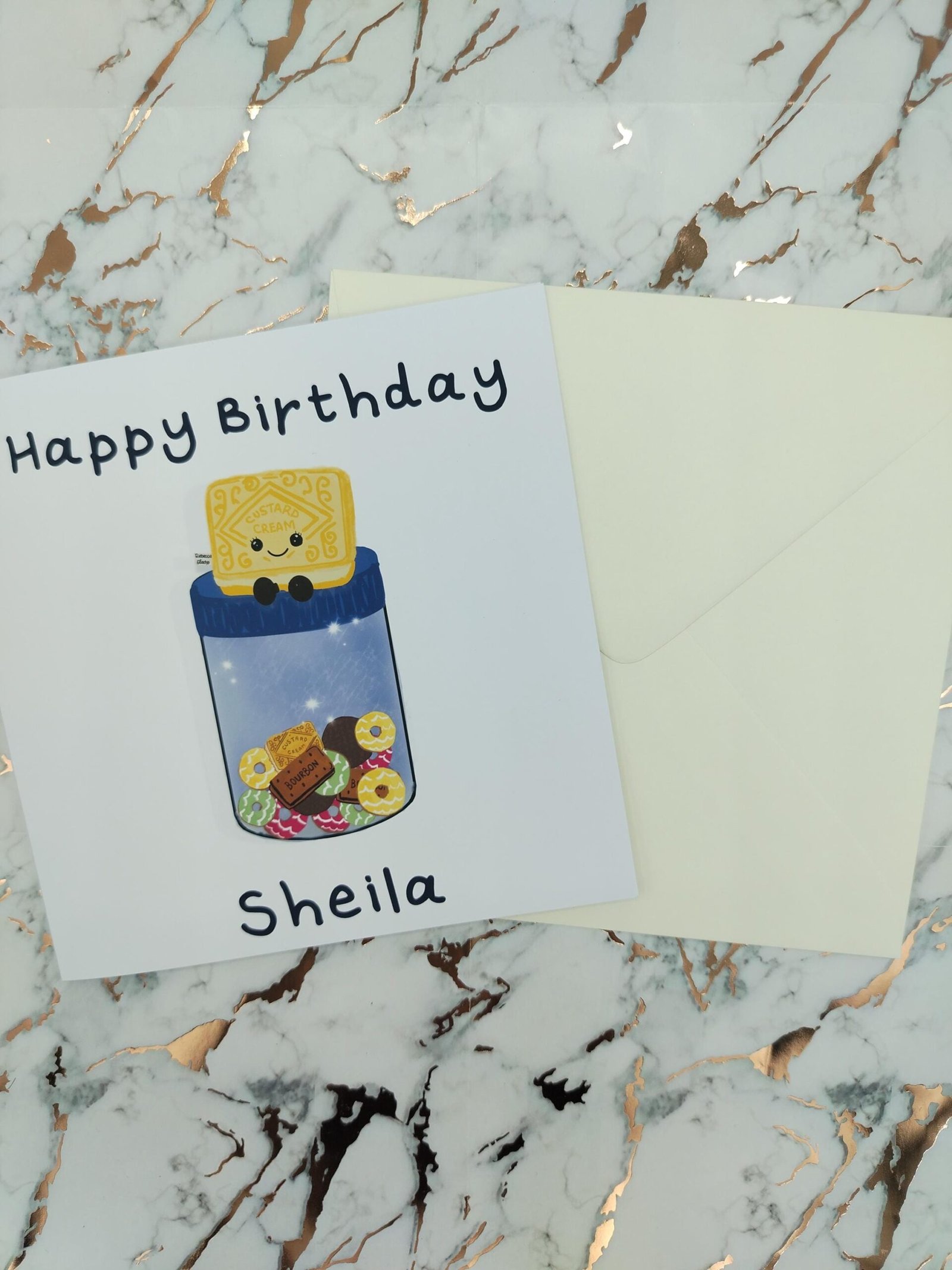 Personalized Custard Cream Biscuit Birthday Card – Funny Foodie Greeting - Image 9