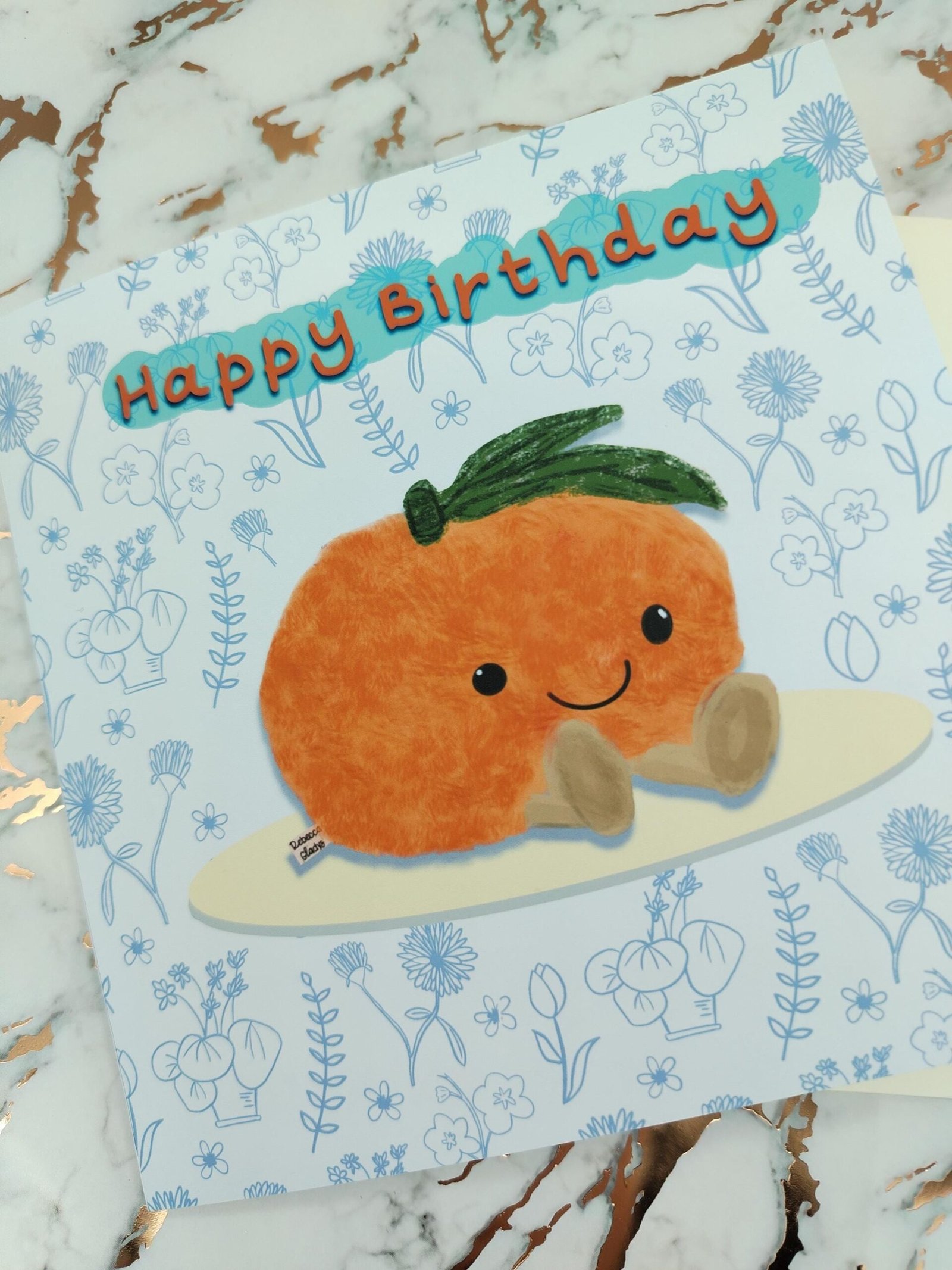 Clementine Birthday Card, Tangerine Greeting Card - Image 6