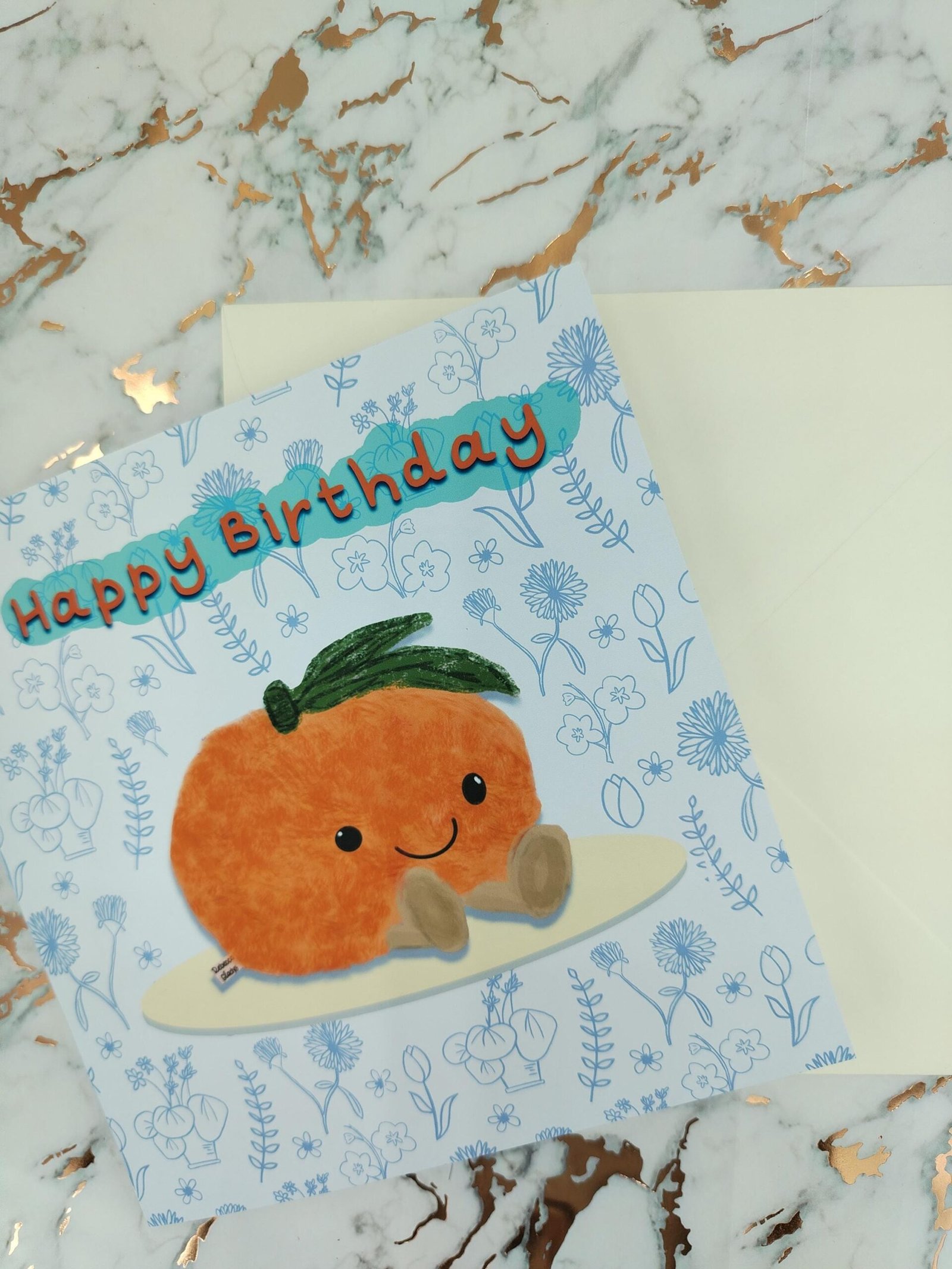 Clementine Birthday Card, Tangerine Greeting Card - Image 5