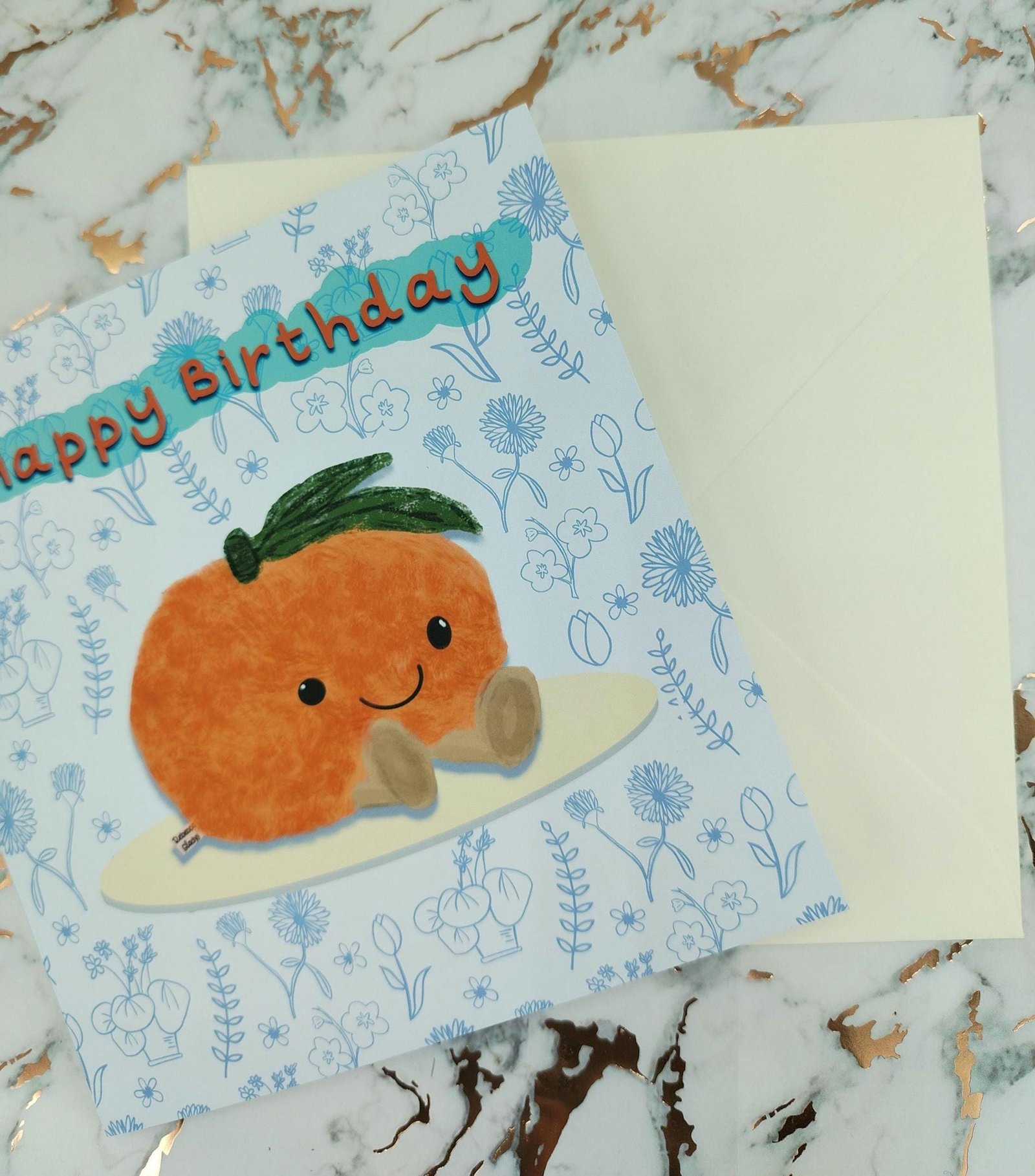 Clementine Birthday Card, Tangerine Greeting Card - Image 3