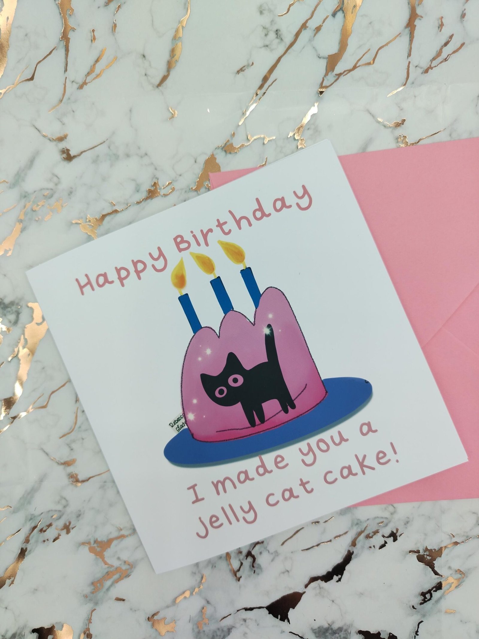 jelly Cat Birthday Card: Cat in Jelly, Quirky Pun Greeting- - Image 8