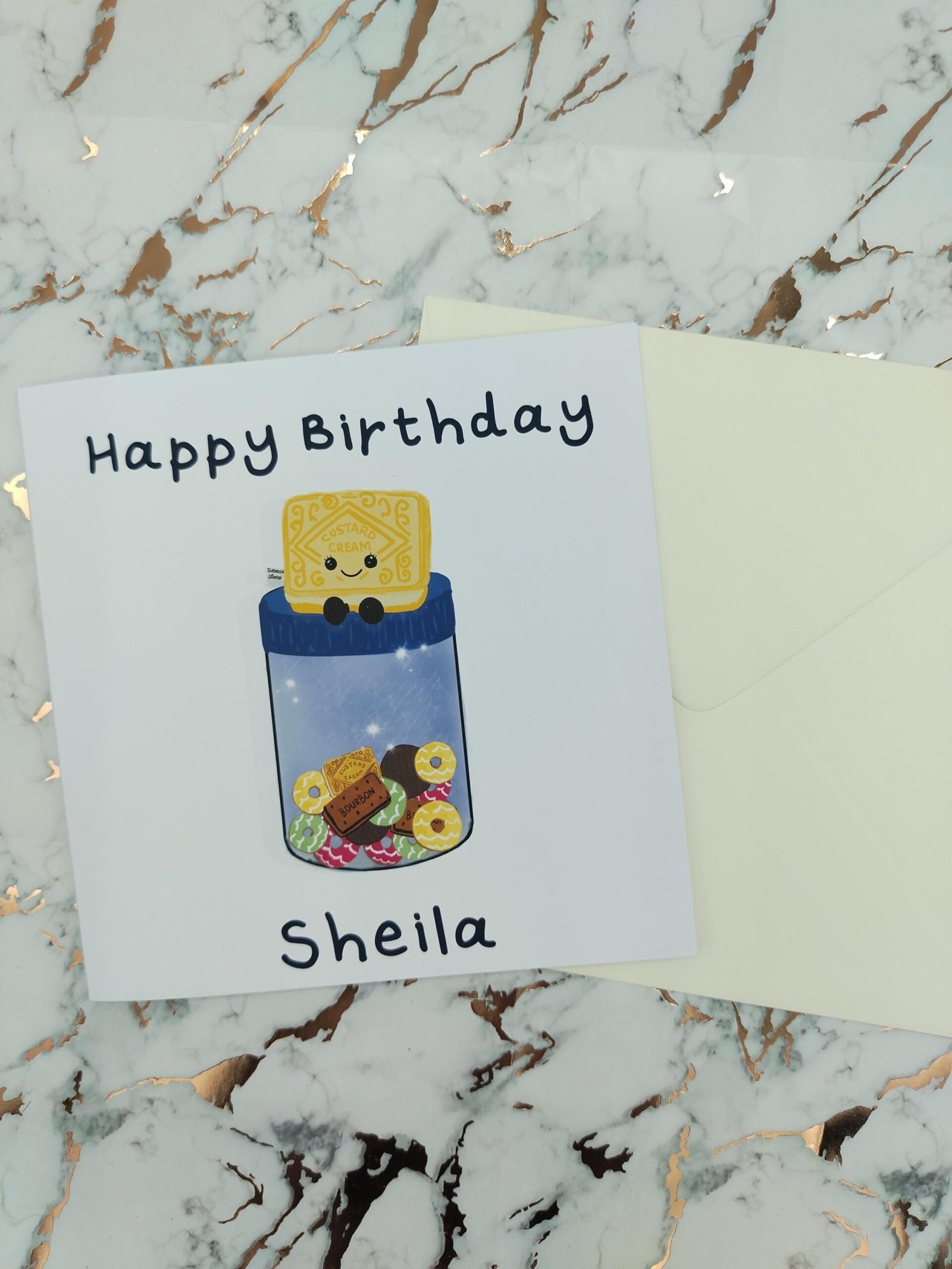 Personalized Custard Cream Biscuit Birthday Card – Funny Foodie Greeting - Image 2