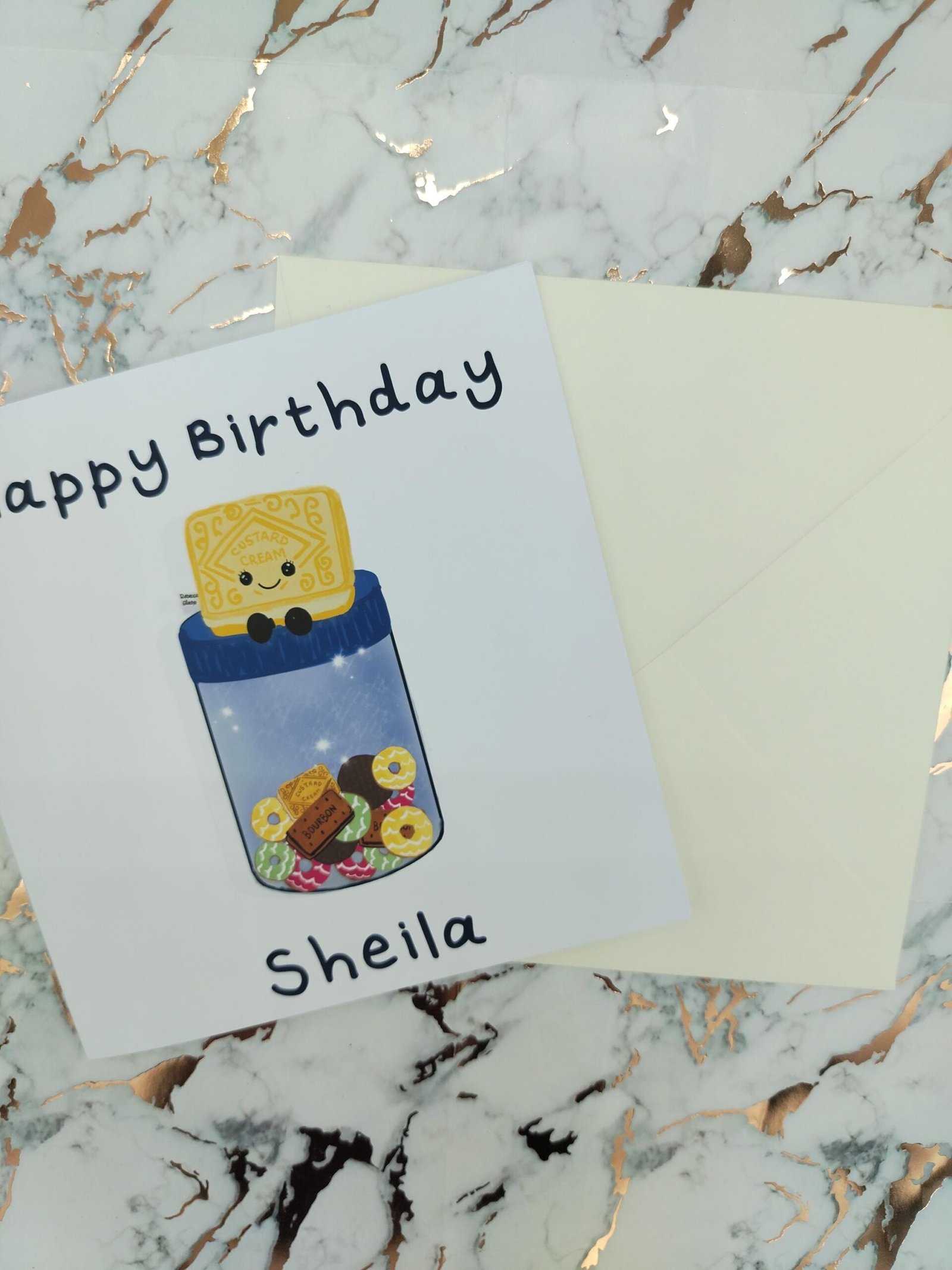 Personalized Custard Cream Biscuit Birthday Card – Funny Foodie Greeting - Image 8