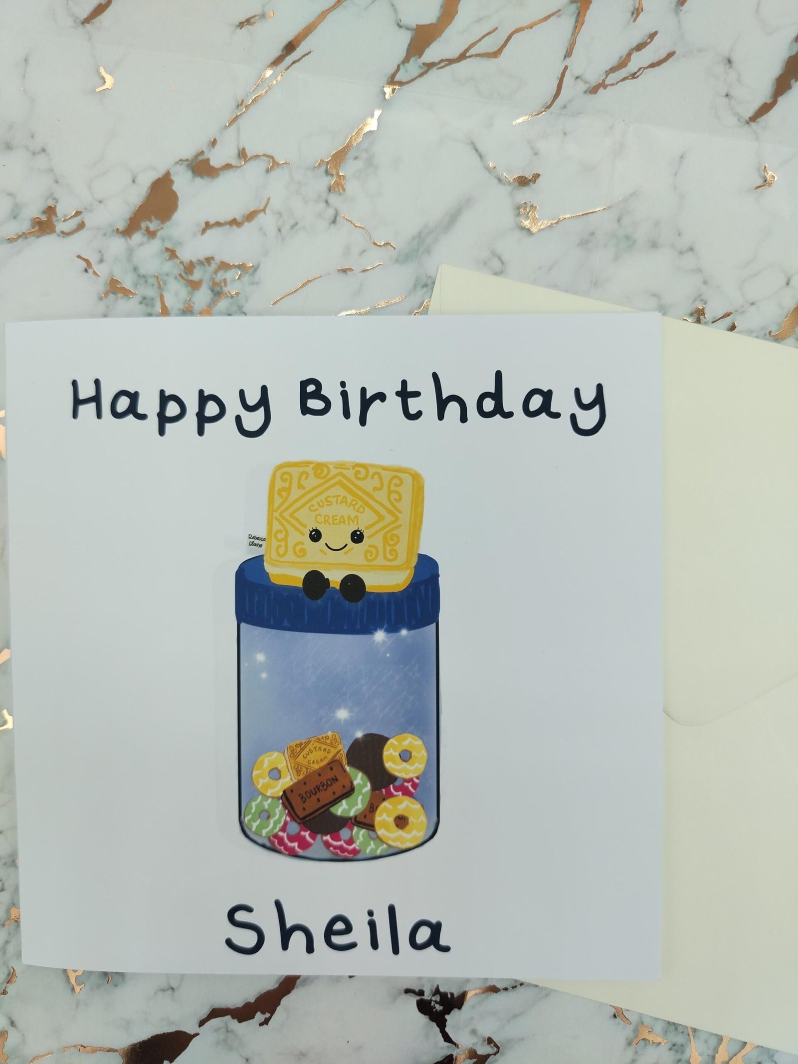 Personalized Custard Cream Biscuit Birthday Card – Funny Foodie Greeting - Image 7