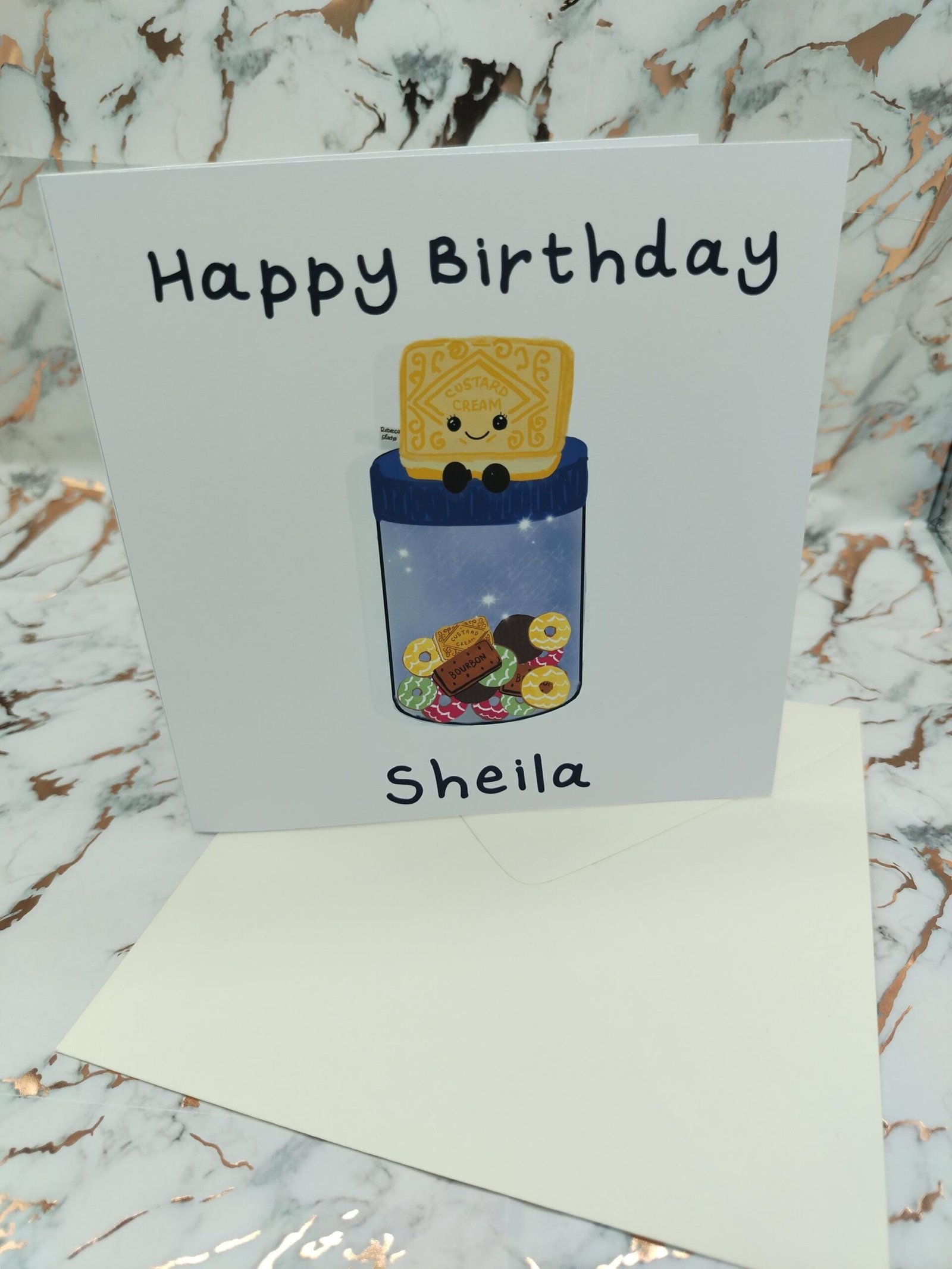 Personalized Custard Cream Biscuit Birthday Card – Funny Foodie Greeting - Image 4