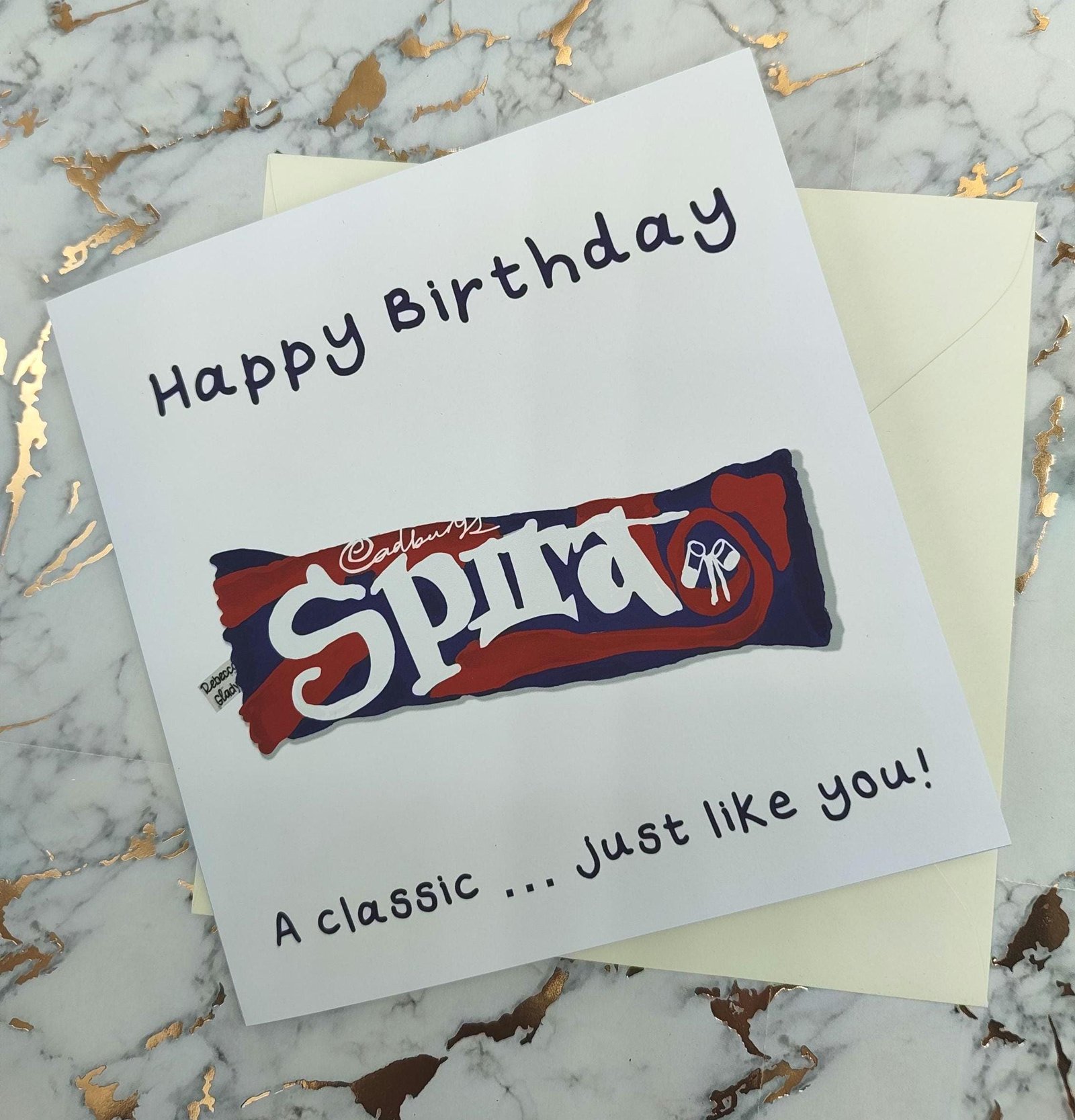 Spira Chocolate Birthday Card: 90s Nostalgic Throwback Retro discountinued chocolate - Image 2