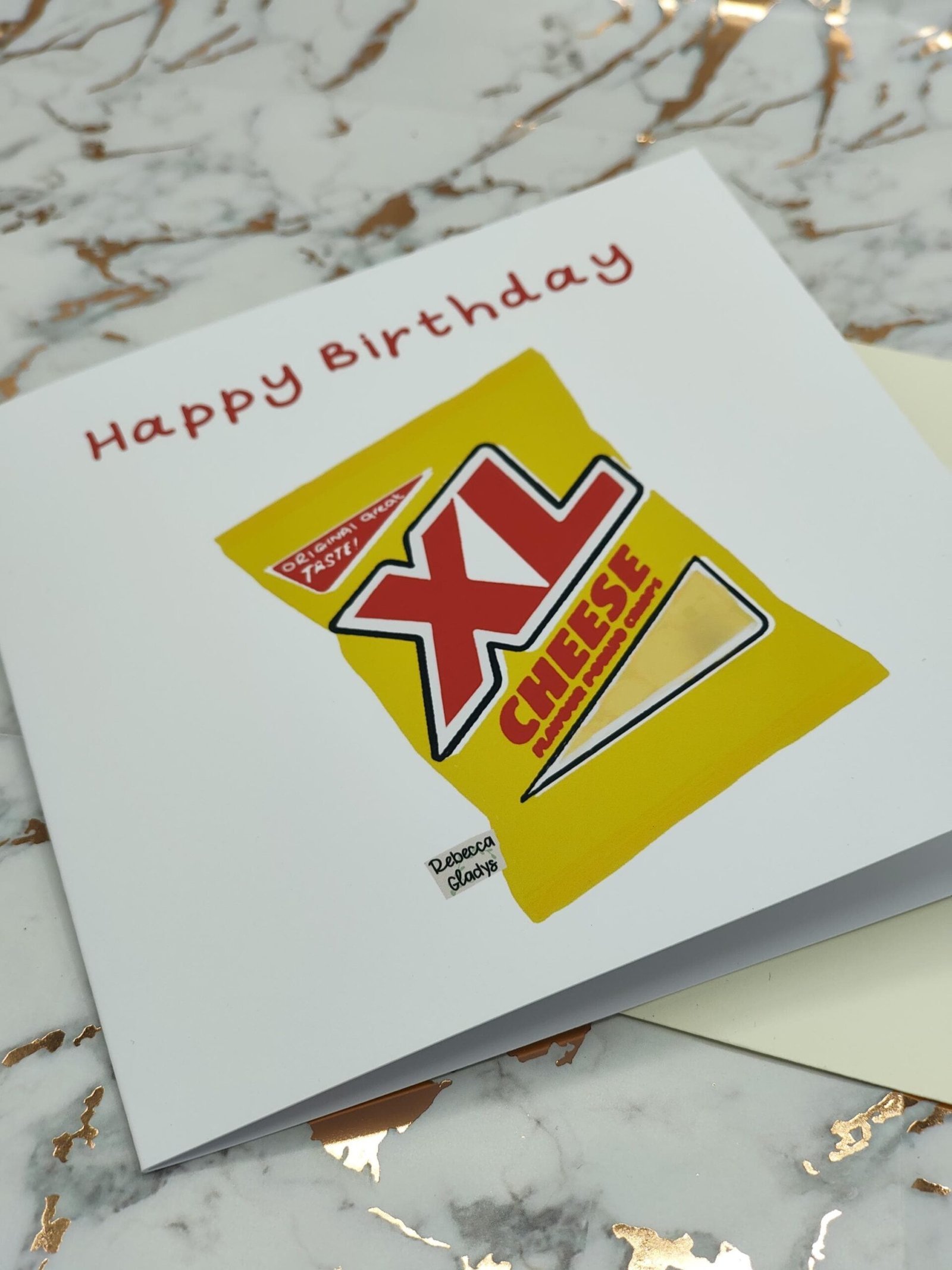 Funny XL Cheese Crisps Birthday Card - Retro Snack Nostalgia - Image 3