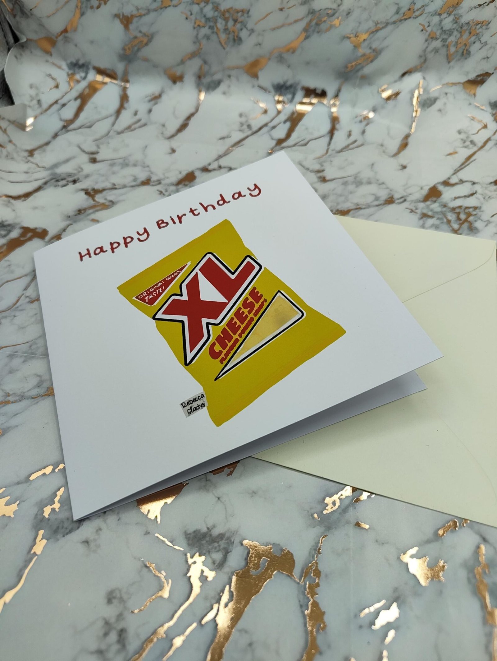 Funny XL Cheese Crisps Birthday Card - Retro Snack Nostalgia - Image 4