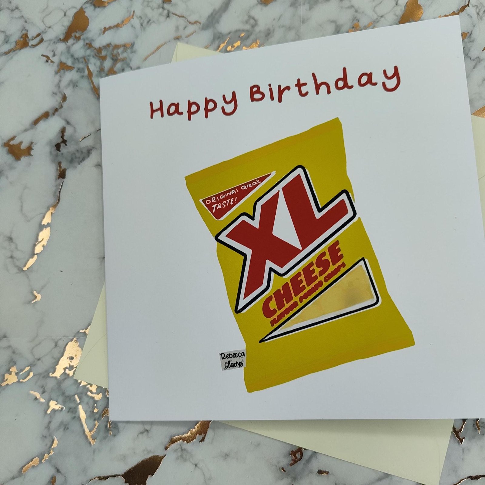 Funny XL Cheese Crisps Birthday Card - Retro Snack Nostalgia - Image 2