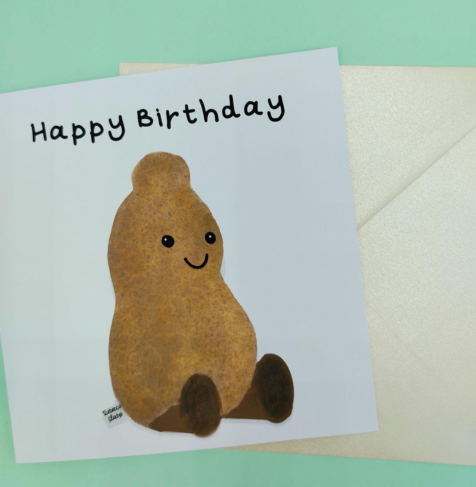 Funny Peanut Birthday Card: Quirky Cartoon Greeting - Image 2