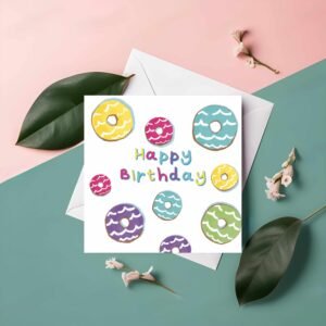 Party Ring Biscuit Birthday Card: Retro UK Snack, Colorful & Fun