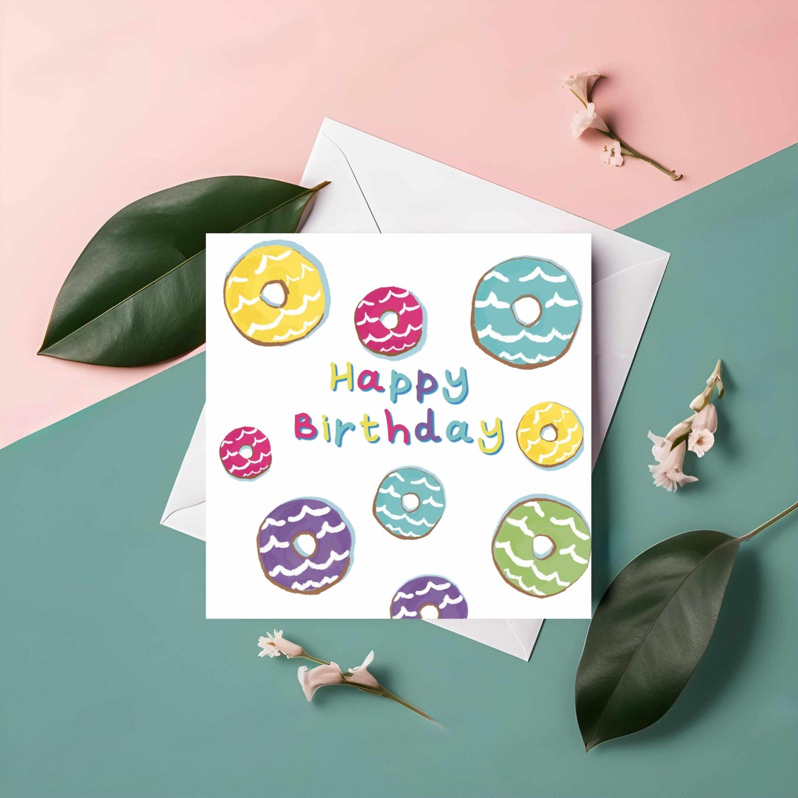 Party Ring Biscuit Birthday Card: Retro UK Snack, Colorful & Fun