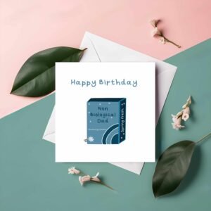 Funny Stepdad Birthday Card: Non-Bio Washing Powder Design