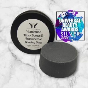 Handmade Vegan Shaving Soap - Black Spruce and Frankincense Essential Oils