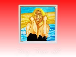 You Can Keep Your Hat On: Original Acrylic Painting, Professionally framed