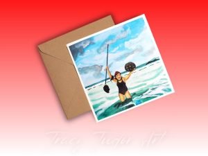 Narissa of the Sea Greeting Card, Mythology Inspired Art, Coastal Lover Gift