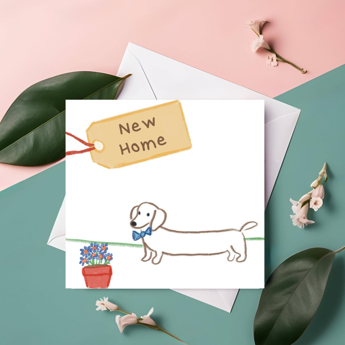 Sausage Dog New Home Card