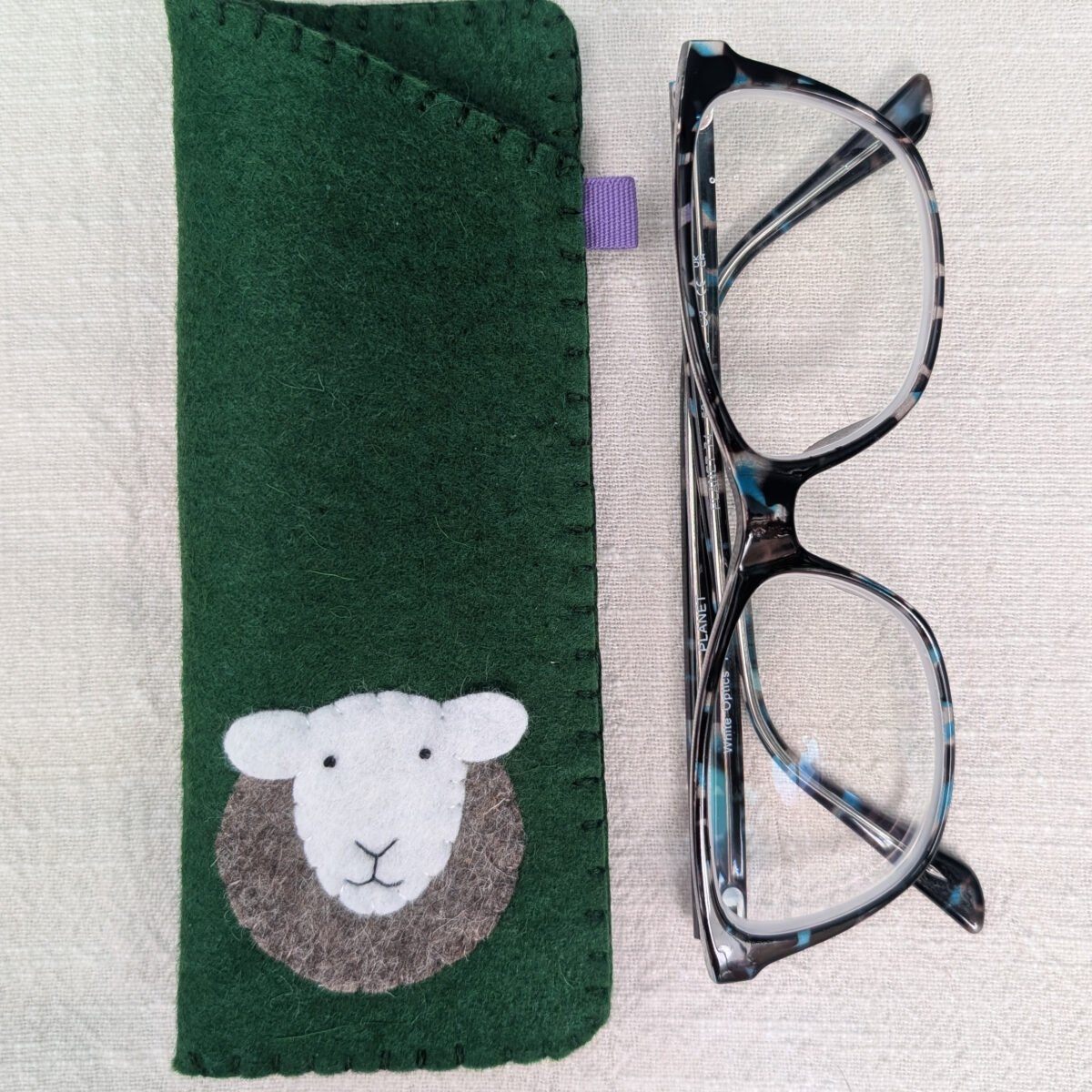 Thick wool felt  sheep glasses case