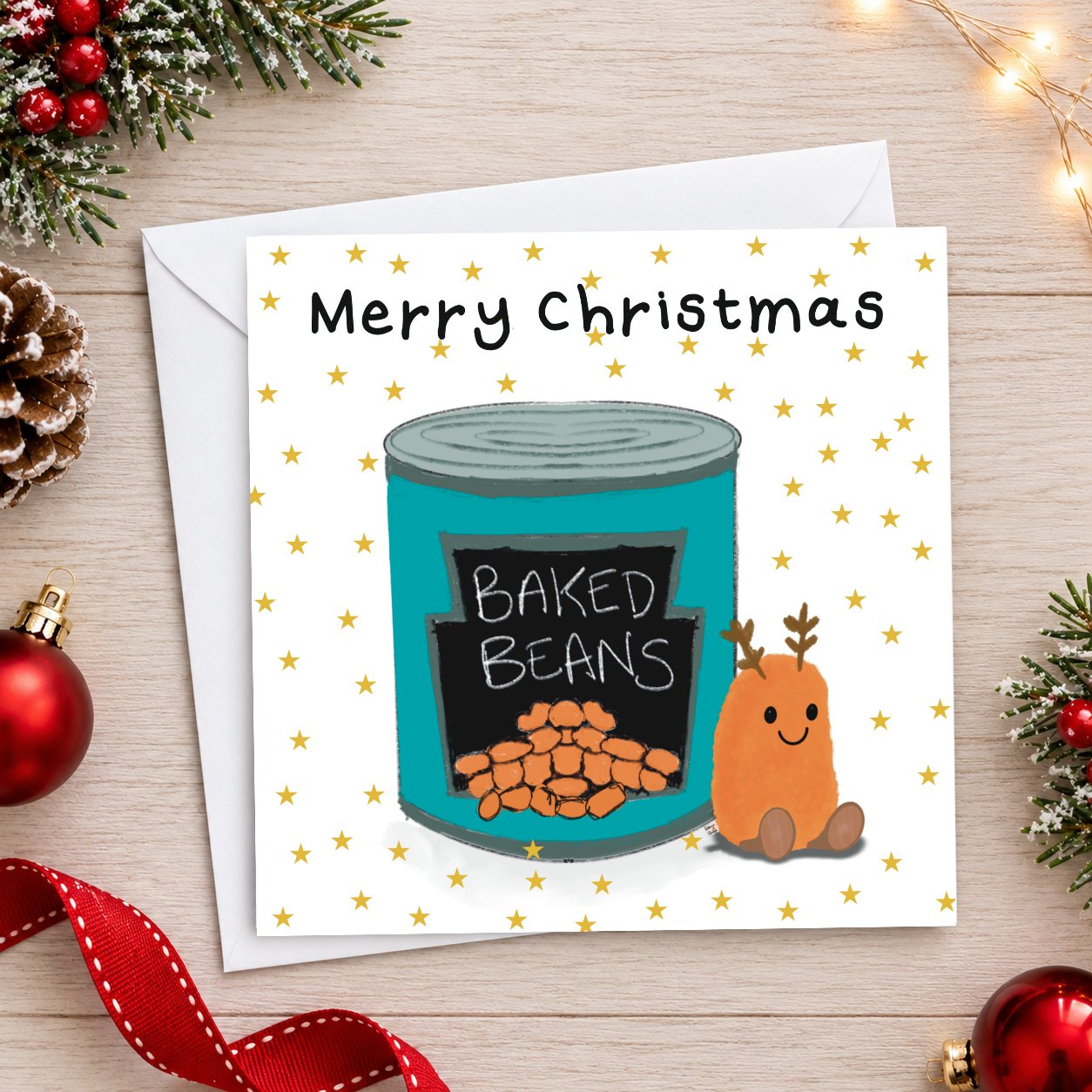 Baked Bean Christmas Card
