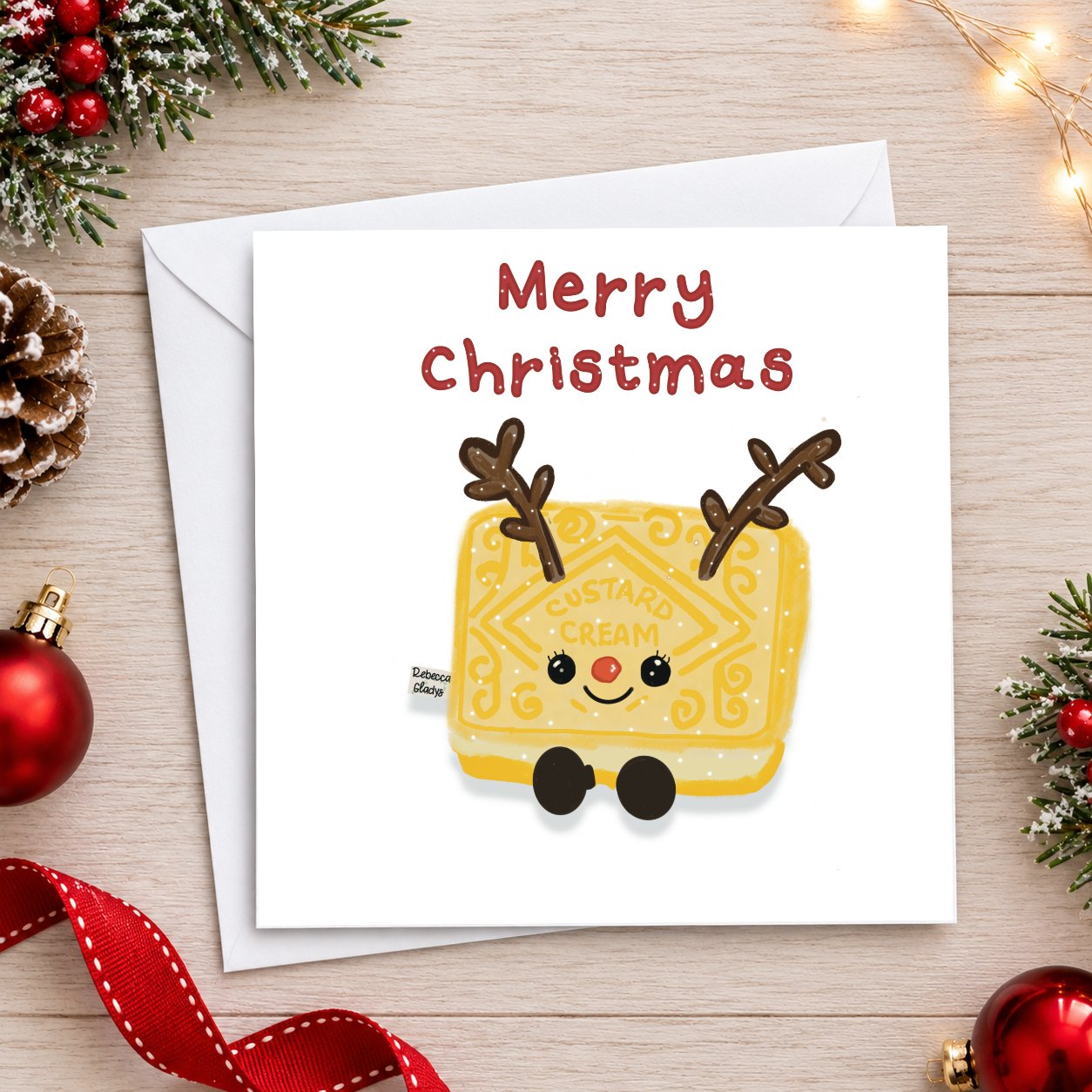 REindeer Custard Cream Card