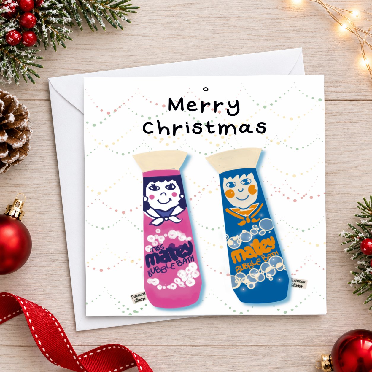 Merry Christmas Matey Bubble Bath Card